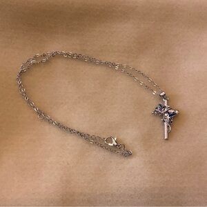 Hummingbird Cross Pendant Necklace - 23”